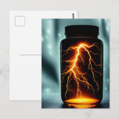 Bliksem in een digitale flessenkunst briefkaart (Voorkant / Achterkant)