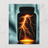 Bliksem in een digitale flessenkunst briefkaart (Voorkant)