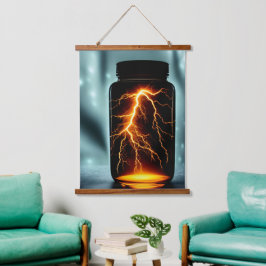 Bliksem in een digitale flessenkunst hangend wandkleed