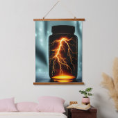 Bliksem in een digitale flessenkunst hangend wandkleed (Slaapkamer)