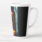 Bliksem in een digitale flessenkunst latte mok (Rechts)