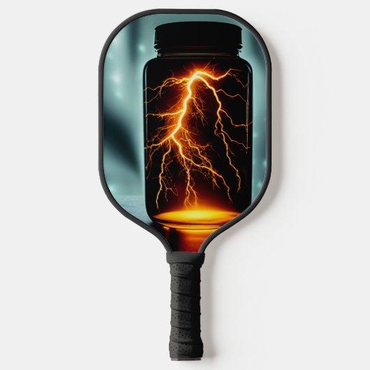 Bliksem in een digitale flessenkunst pickleball paddle