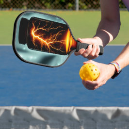 Bliksem in een digitale flessenkunst pickleball paddle