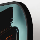 Bliksem in een digitale flessenkunst pickleball paddle (Links Detail)