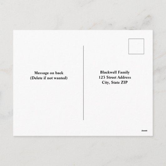 bliksem kerstmis bespaart datum H Feestdagenkaart (Achterkant)