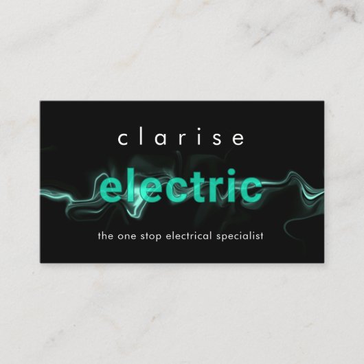 Bliksem laadt elektrische bron op visitekaartje (Voorkant)