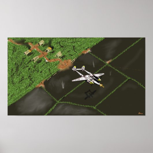 Bliksem Low Pass New Guinea december 1943 Poster (Voorkant)