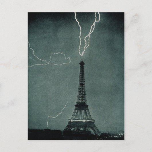Bliksem met Eiffeltoren Briefkaart (Voorkant)