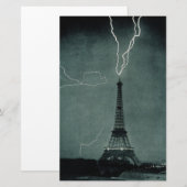 Bliksem met Eiffeltoren Briefpapier (Voorkant / Achterkant)