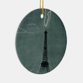 Bliksem met Eiffeltoren Keramisch Ornament (Rechts)