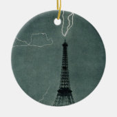 Bliksem met Eiffeltoren Keramisch Ornament (Voorkant)