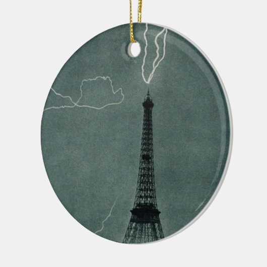 Bliksem met Eiffeltoren Keramisch Ornament (Links)
