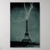 Bliksem met Eiffeltoren Poster (Voorkant)