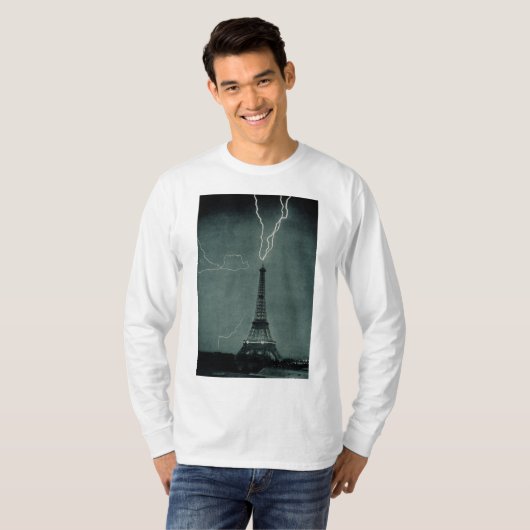 Bliksem met Eiffeltoren T-shirt (Voorkant volledig)