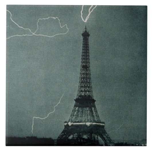 Bliksem met Eiffeltoren Tegeltje (Voorkant)