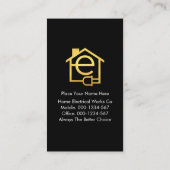 Bliksem op elektrische woning visitekaartje (Achterkant)