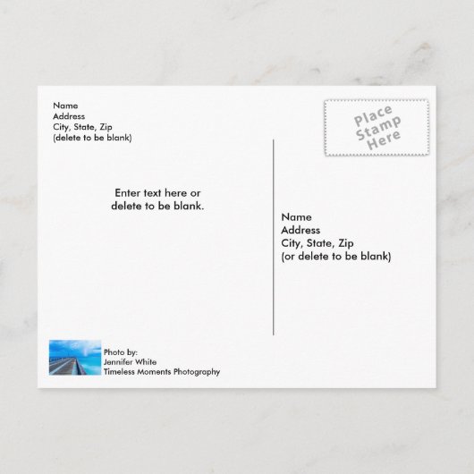 bliksem op het Briefkaart van Navarra Beach pier (Achterkant)