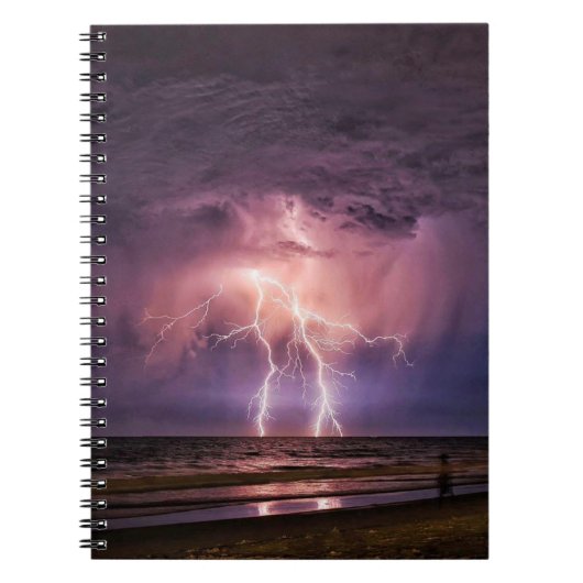 Bliksem op het strand op Notitieboek (Voorkant)
