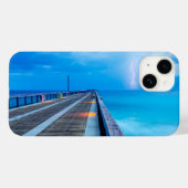 bliksem op Navarra Beach pier Case-Mate iPhone Case (Achterkant (horizontaal))