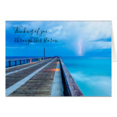 bliksem op Navarra Beach pier denking U Kaart (Voorkant Horizontaal)