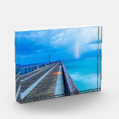 bliksem op Navarra Beach pier Fotoblokken (Links)