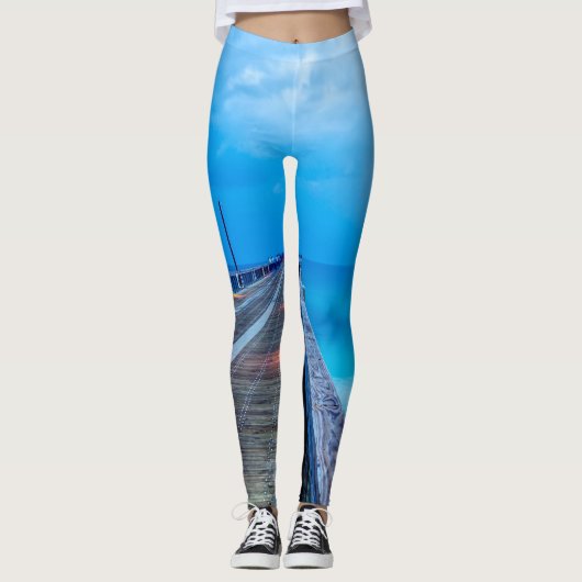 bliksem op Navarra Beach pier Leggings (Voorkant)