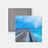 bliksem op Navarra Beach pier Magneet (Voorkant / Achterkant)