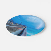 bliksem op Navarra Beach pier Papieren Bordje (Gekanteld)