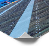 bliksem op Navarra Beach pier Poster (Hoek)