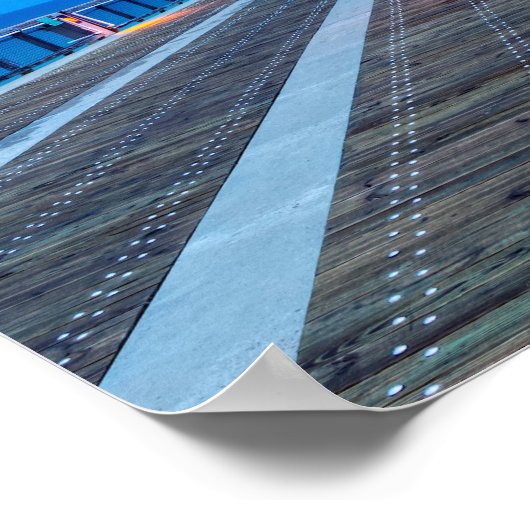 bliksem op Navarra Beach pier Poster (Hoek)