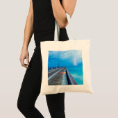 bliksem op Navarra Beach pier Tote Bag (Voorkant (product))