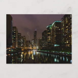Bliksem over Chicago Briefkaart