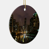 Bliksem over Chicago Keramisch Ornament (Rechts)
