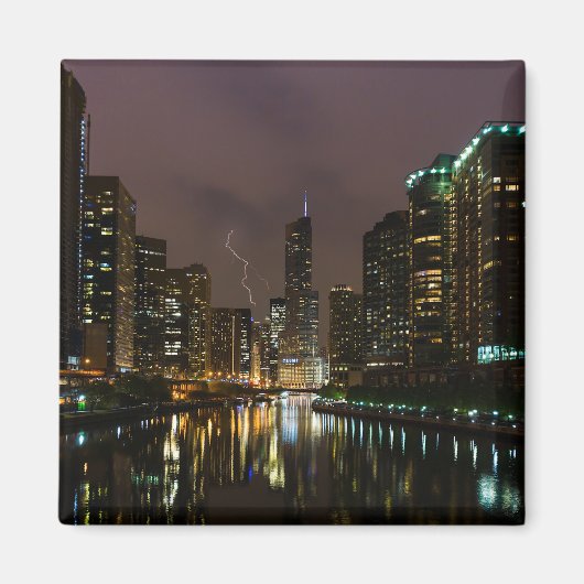 Bliksem over Chicago Magneet (Voorkant)