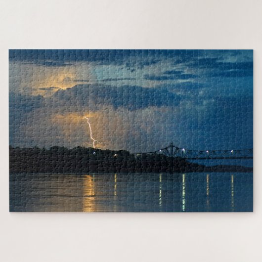 Bliksem over de brug legpuzzel (Horizontaal)