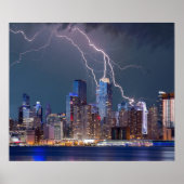 Bliksem over New York City Poster (Voorkant)