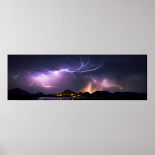 Bliksem Panorama 36 x 11,75 inch Poster