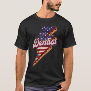 Bliksem Patriottische Tandarts Amerikaanse Vlag 4 T-shirt
