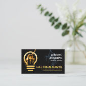 Bliksem Powers Gold Lightbulb Visitekaartje (Staand voorkant)