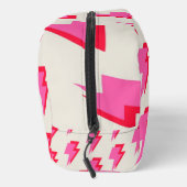 Bliksem Roze Rode Achtergrond Y2K Patroon Toilettasje (Rechts)