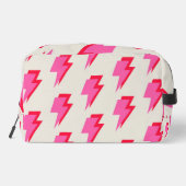 Bliksem Roze Rode Achtergrond Y2K Patroon Toilettasje (Achterkant)