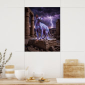 Bliksem Sfinx Opgeladen Tempel Kunst Poster (Keuken)
