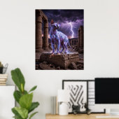 Bliksem Sfinx Opgeladen Tempel Kunst Poster (Thuiskantoor)