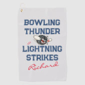 Bliksem slaat aangepaste unisex bowling handdoek (Voorkant)