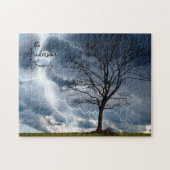 Bliksem Storm - Aangepast marineblauw Legpuzzel (Horizontaal)