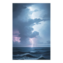 Bliksem Storm met oceaan