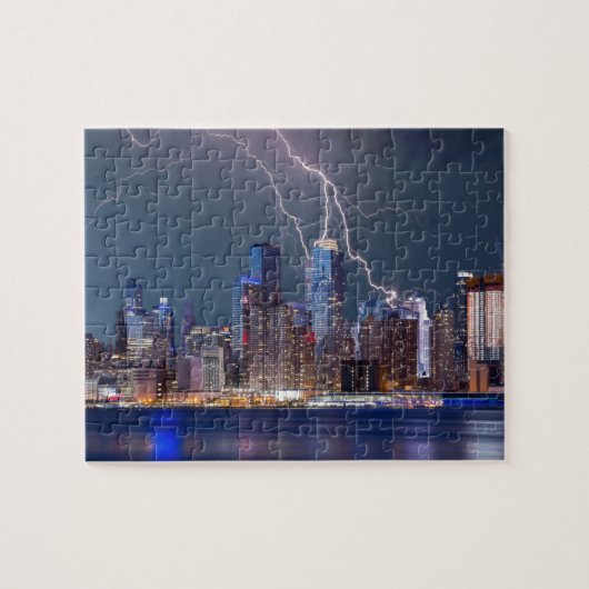 Bliksem storm over New York Legpuzzel (Horizontaal)