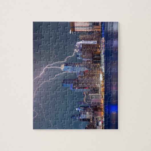 Bliksem storm over New York Legpuzzel (Verticaal)