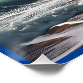 Bliksem Strike Waves Strand Landschap Perfect Poster (Hoek)