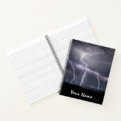 Bliksem Thunderstorm Black & Paarse foto Notitieboek (Binnen)